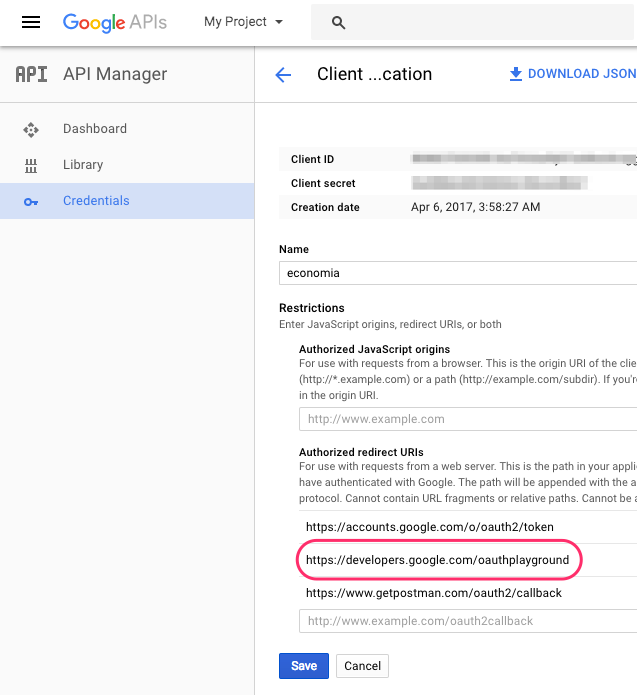 Google API Console