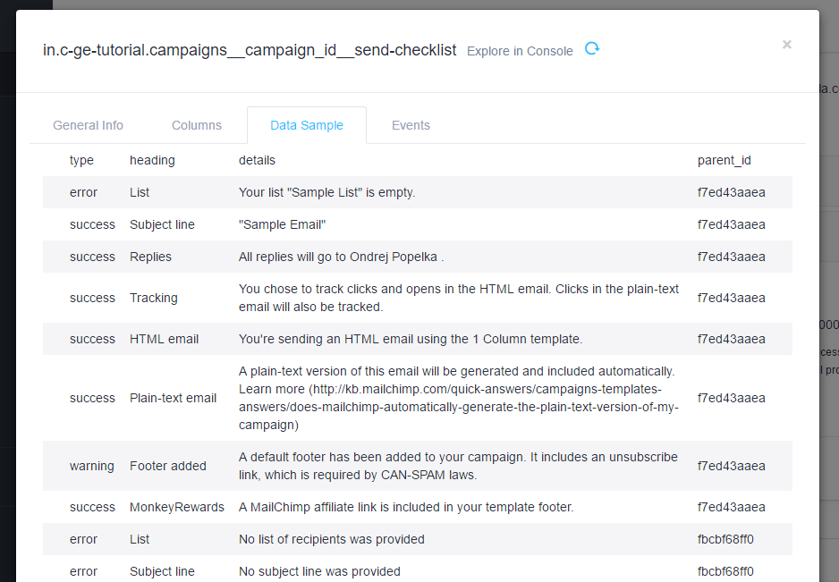 Screenshot - Job Table